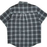 Chaps Ralph Lauren Checked Short Sleeve Shirt - Medium Gray Cotton