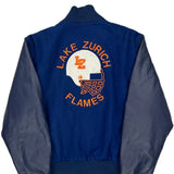 Lake Zurich Flames Rennoc Football Varsity Jacket - Medium Blue Wool Blend