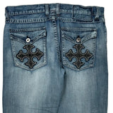 Helix Boot Cut Jeans - 36W 30L Blue Cotton