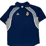 Real Madrid Adidas 2000-01 Training Football Shirt - Large Navy Polyester