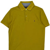 Tommy Hilfiger Slim Fit Polo Shirt - Small Yellow Cotton