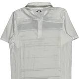 Oakley Striped Polo Shirt - Large Brown Polyester