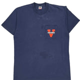 Single Stitch Virginia Fruit Of The Loom College T-Shirt - XL Navy Cotton