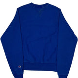 Reverse Weave Champion Spellout Sweatshirt - XS Blue Cotton