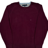 Tommy Hilfiger Sweater - Large Burgundy Cotton