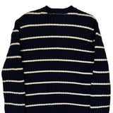 Polo By Ralph Lauren Striped Cable Knit Sweater - Small Navy Cotton