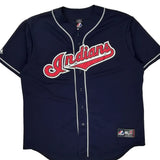 Indians Majestic Mlb Jersey - XL Navy Polyester