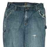 Carhartt Double Knee Carpenter Jeans - 32W 33L Light Wash Cotton Blend