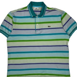 Lacoste Striped Polo Shirt - Large Multicoloured Cotton
