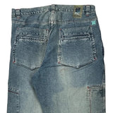 Azzure Denim Wide Leg Carpenter Jeans - 36W 27L Light Wash Cotton