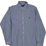 Ralph Lauren Striped Shirt - Large Blue Cotton