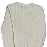Polo By Ralph Lauren Cable Knit Sweater - Large White Cotton