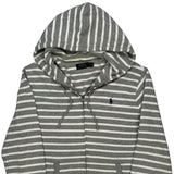 Polo By Ralph Lauren Striped Hoodie - Large Gray Cotton