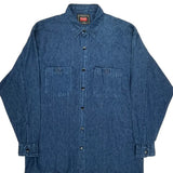 Wrangler Denim Shirt - Large Blue Cotton