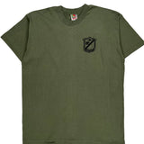 Single Stitch Marines Fruit Of The Loom Graphic T-Shirt - XL Green Cotton