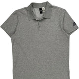 Adidas Polo Shirt - Large Grey Cotton