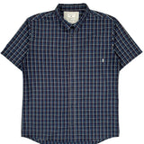 Quiksilver Checked Short Sleeve Shirt - XL Blue Cotton