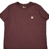 Carhartt T-Shirt - 2XL Burgundy Cotton
