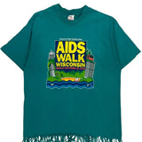 Aids Walk Wisconsin Fruit Of The Loom Single Stitch T-Shirt - Large Green Cotton