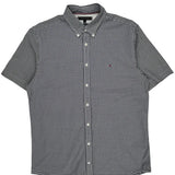 Tommy Hilfiger Checked Short Sleeve Shirt - Medium Black & White Cotton