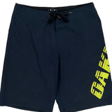 Bold Logo Oakley Graphic Sport Shorts - 32″ Waist Yellow Polyester