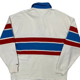 Spellout Tommy Jeans Striped Rugby Shirt - Small White Cotton