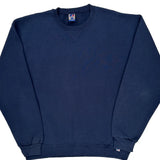Russell Athletic Sweatshirt - Large Navy Cotton Blend