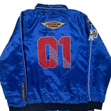 Championship Patches Brooklyn Cloth Graphic Bomber Jacket - Large Blue Polyester