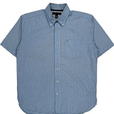 Tommy Hilfiger Checked Short Sleeve Shirt - Medium Blue Cotton
