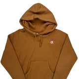 Reverse Weave Champion Hoodie - Small Brown Cotton Blend