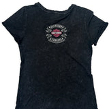 Age 8 Harley Davidson Graphic T-Shirt - Small Black Cotton