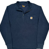 Relaxed Fit Carhartt Long Sleeve T-Shirt - Large Blue Cotton