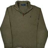 Polo By Ralph Lauren 1/4 Zip - Large Green Cotton