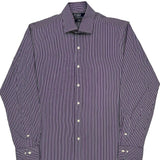 Polo By Ralph Lauren Striped Shirt - Large Purple Cotton
