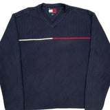 Tommy Hilfiger Striped Sweater - XL Navy Cotton