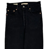Levis Flared Jeans - 26W UK 6 Black Cotton