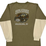 American Pride Harley Davidson Graphic Layered Long Sleeve T-Shirt - Medium Cream Cotton