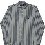 Polo By Ralph Lauren Striped Shirt - Medium Blue Cotton