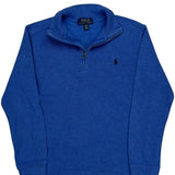 Age 10-12 Polo By Ralph Lauren 1/4 Zip - Medium Blue Cotton