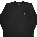 Carhartt Long Sleeve T-Shirt - 2XL Black Cotton