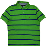 Tommy Hilfiger Slim Fit Polo Shirt - Large Green Cotton