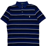 Polo By Ralph Lauren Striped Polo Shirt - Large White Cotton