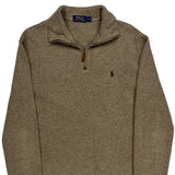 Polo By Ralph Lauren 1/4 Zip - Small Brown Cotton