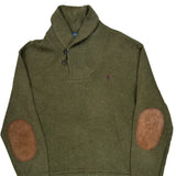 Polo By Ralph Lauren Shawl Sweater - Medium Green Cotton