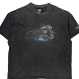 Motorcycle Harley Davidson Graphic T-Shirt - 2XL Black Cotton