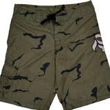 Spellout Billabong Camo Cargo Shorts - 34″ Waist Green Polyester
