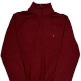 Tommy Hilfiger 1/4 Zip - Large Red Cotton