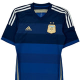 Argentina National Team Adidas 2013-15 Away Football Shirt - Small Blue Polyester