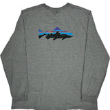 Responsibili-Tee Patagonia Graphic Long Sleeve T-Shirt - 2XL Gray Cotton