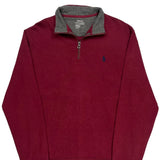 Polo By Ralph Lauren 1/4 Zip - Medium Red Cotton